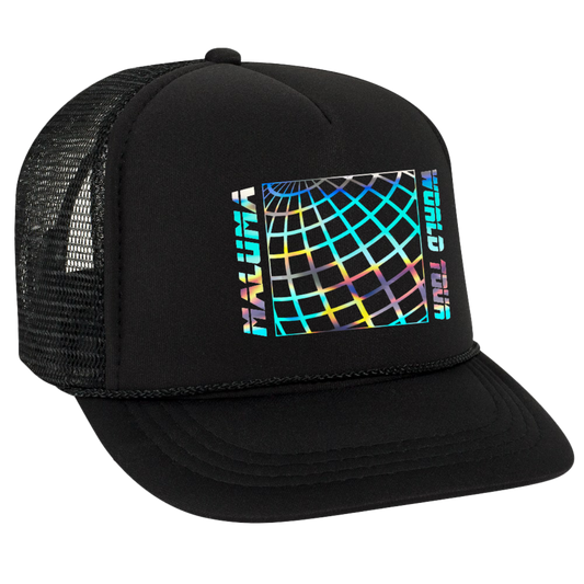 Maluma Iridescent Foil Black Trucker Hat