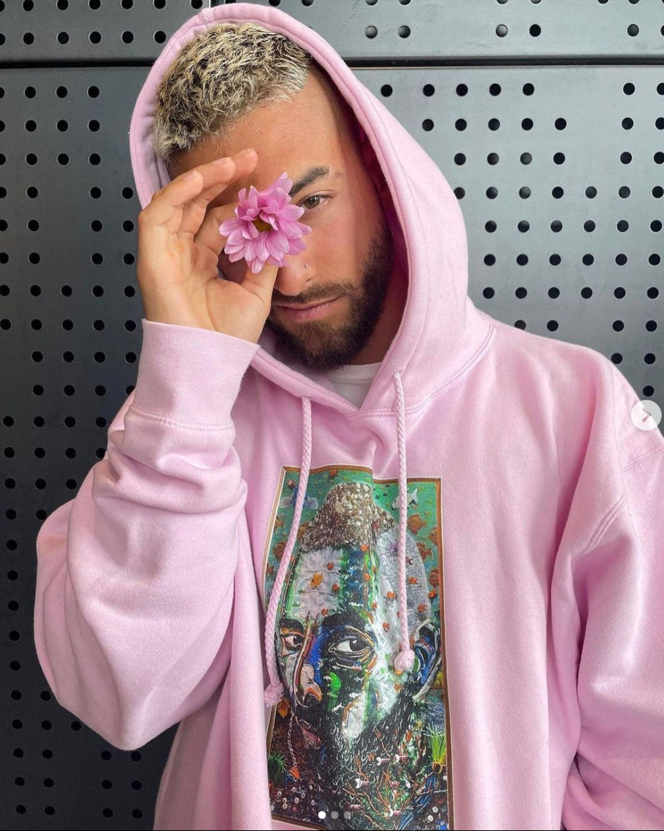 #7DJ Portrait Pink Hoodie