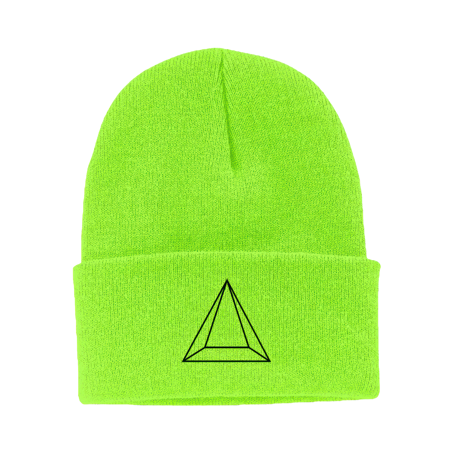 Gorro de lana verde neón con la pirámide de Maluma