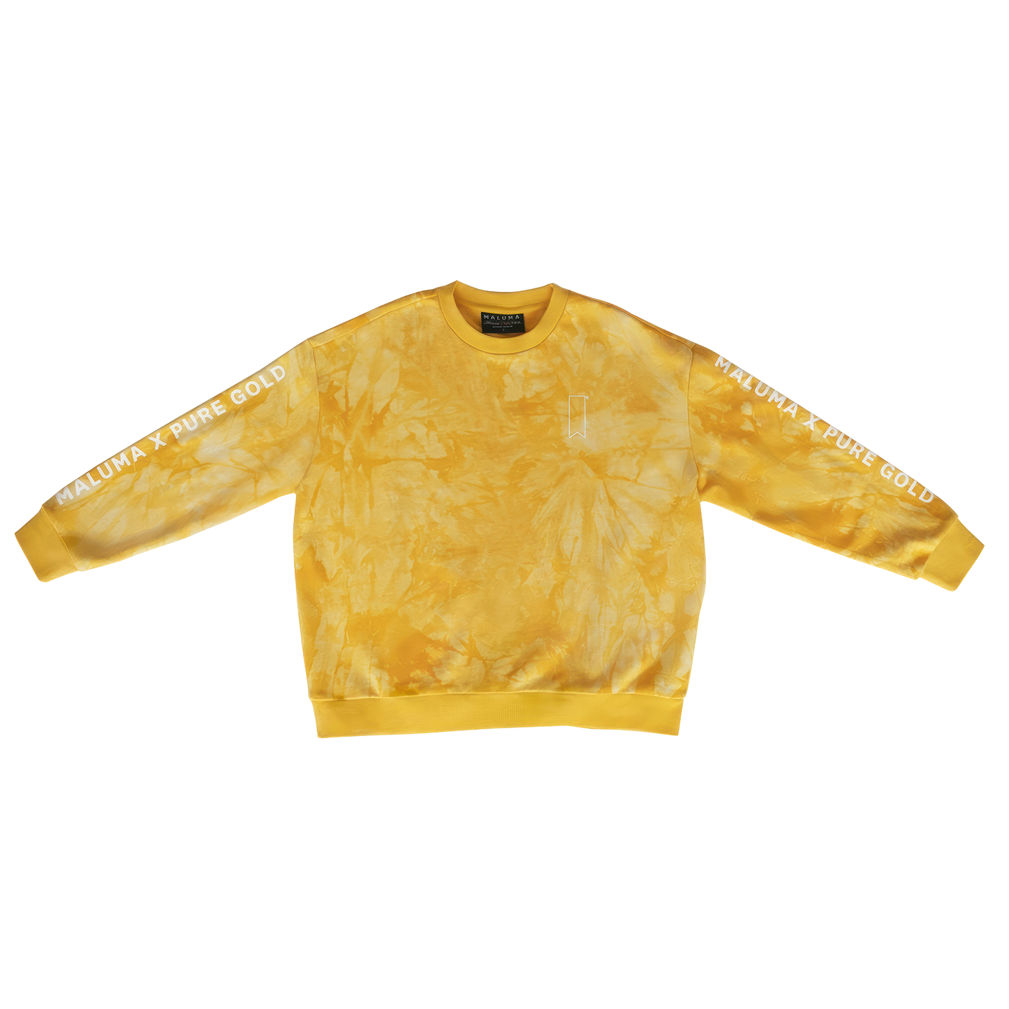 Jersey de cuello redondo teñido de oro