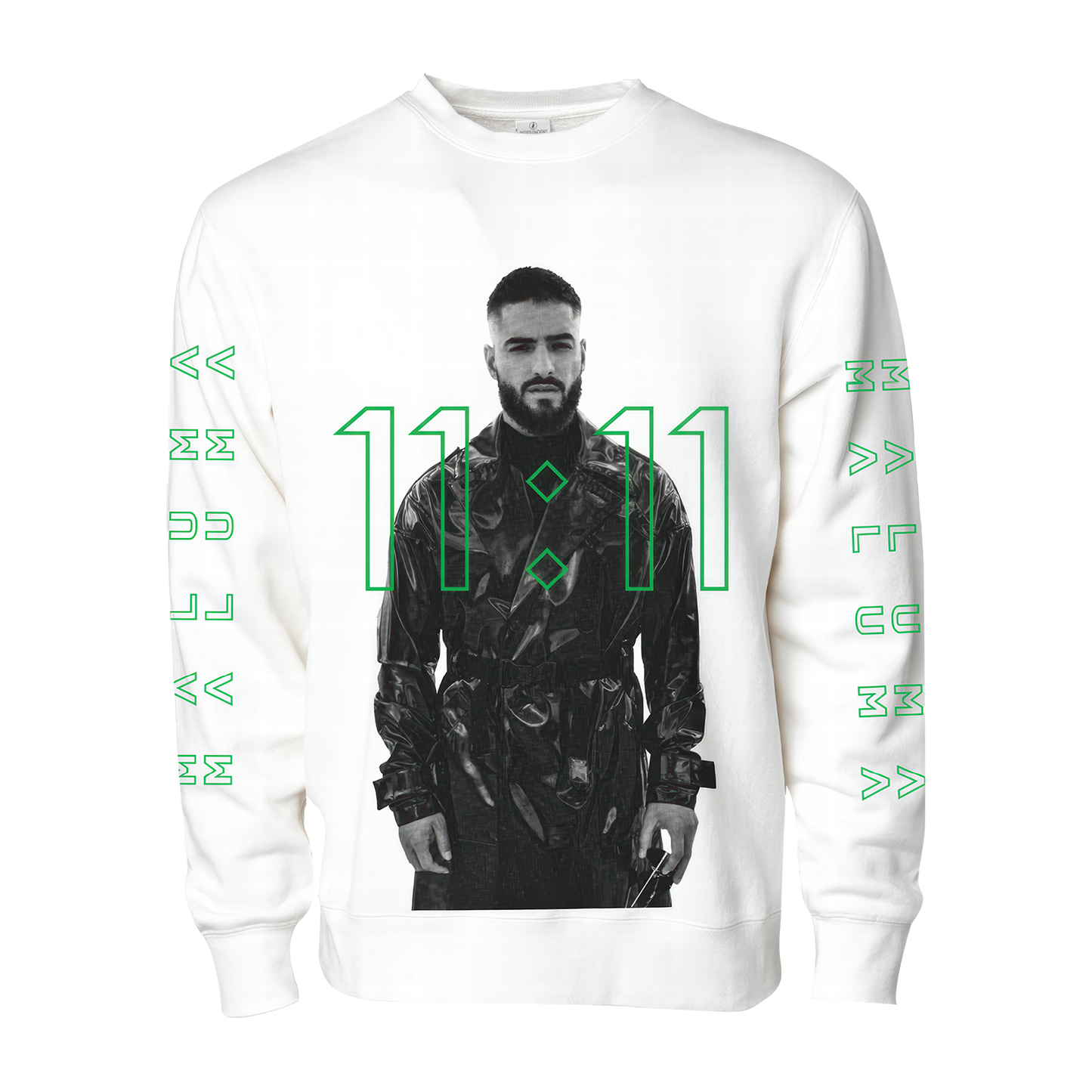 Maluma 11:11 White Crewneck Sweatshirt
