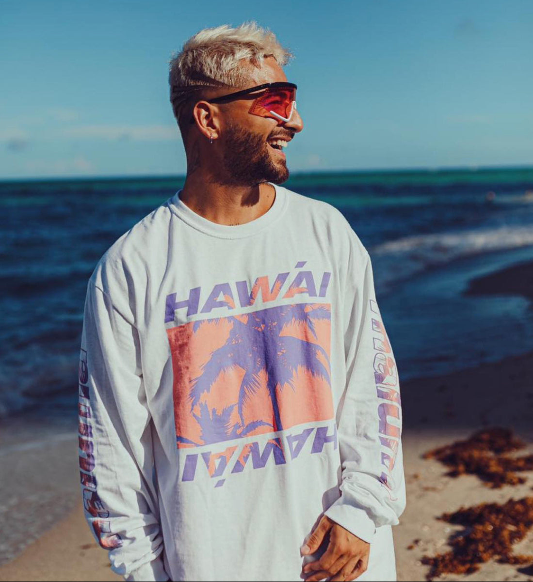Hawái White Long Sleeve Tee