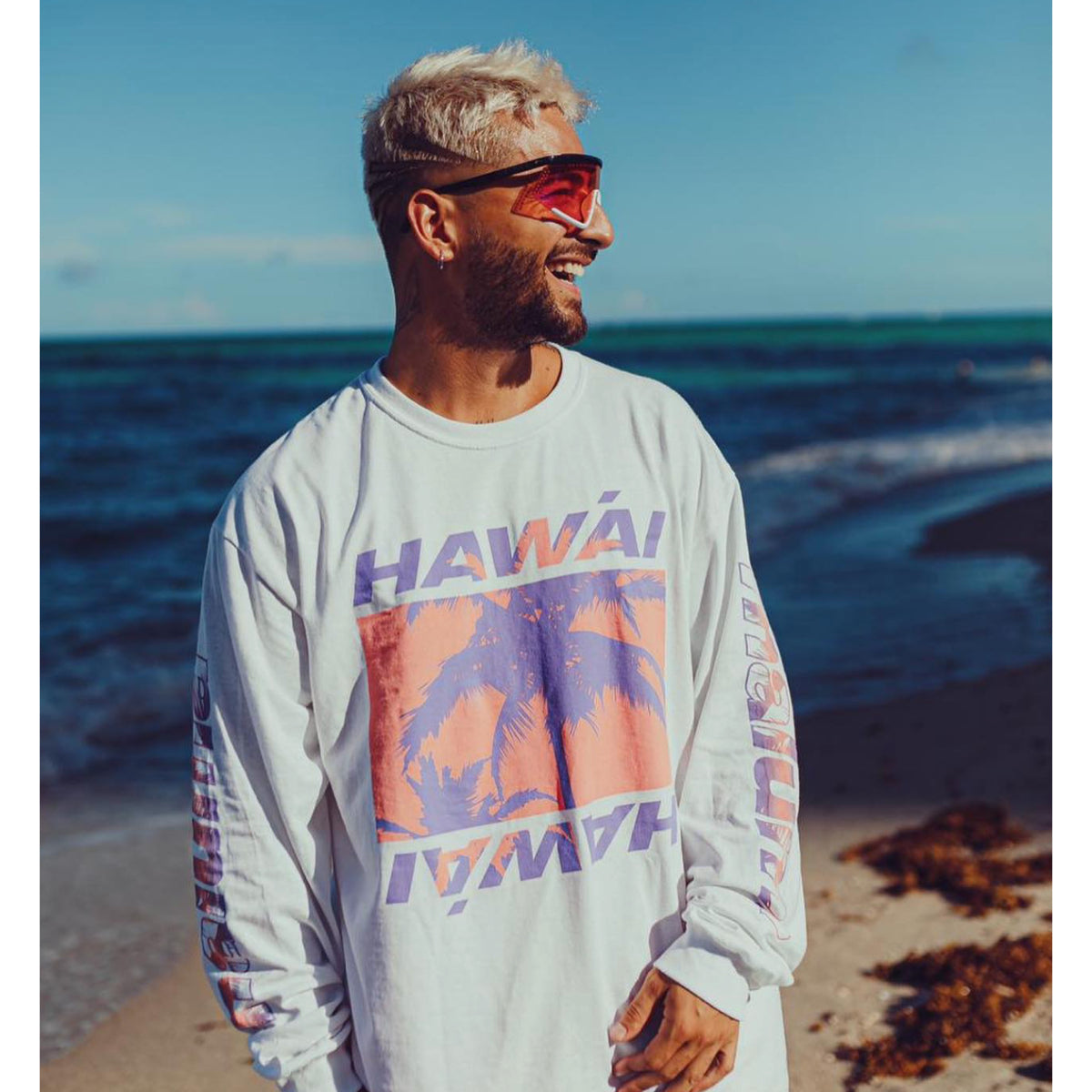 Hawái White Long Sleeve Tee