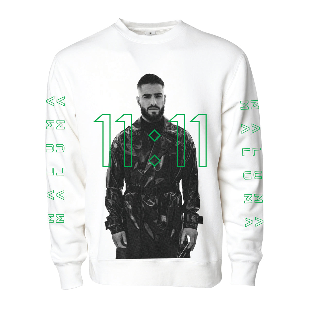 Maluma 11:11 White Crewneck Sweatshirt